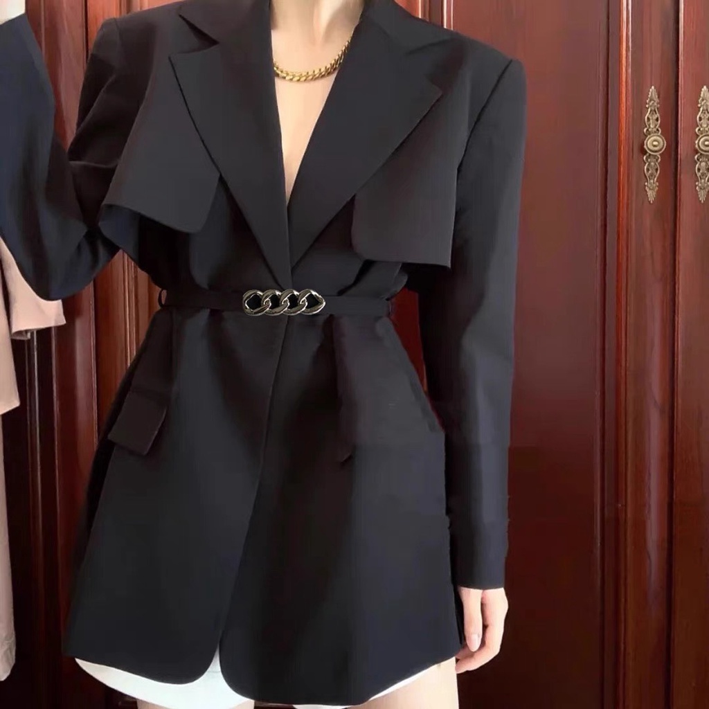 Belt đai váy KHÓA XOẮN Đai quần bản nhỏ đục sẵn lỗ Yams Closet