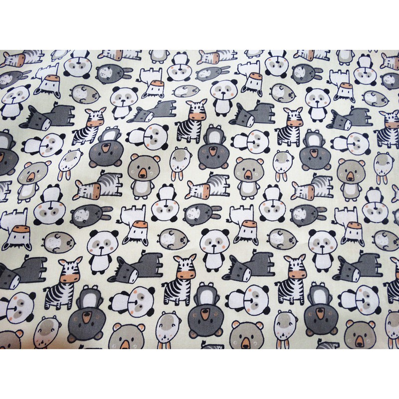 Set 2 Tấm Vải 100% cotton 50 * 40cm Họa Tiết Động Vật Đáng Yêu