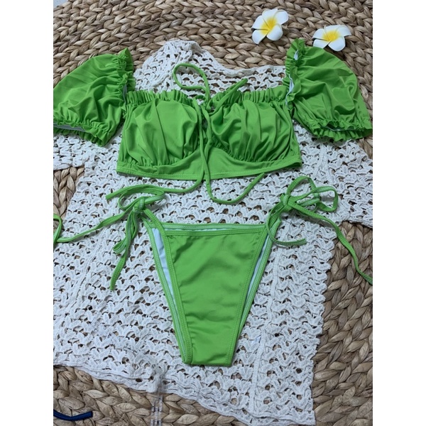 [Hình sàn ]  Bikini đồ bơi đi biển Hiền Hồ tay bồng ,kèm video thật shop tự quay [ Hàng Chuẩn ]