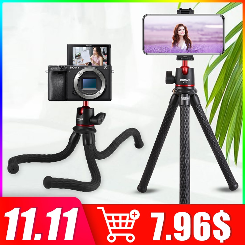 Tripod bạch tuộc Ulanzi MT-11 2 trong 1 thiết kế linh hoạt đầu mở rộng 1/4" cho điện thoại / DSLR