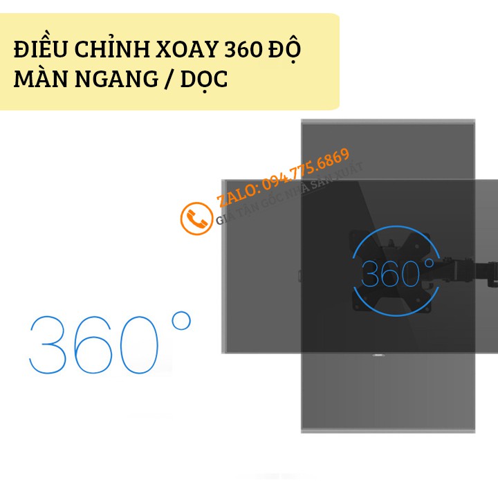 Giá Treo 4 Màn Hình Máy Tính 17 - 27 Inch Chân Đặt Bàn - Model: M044 - Tay Đỡ Bốn Màn Hình Xoay 360 Độ - Tải Trọng 8Kg