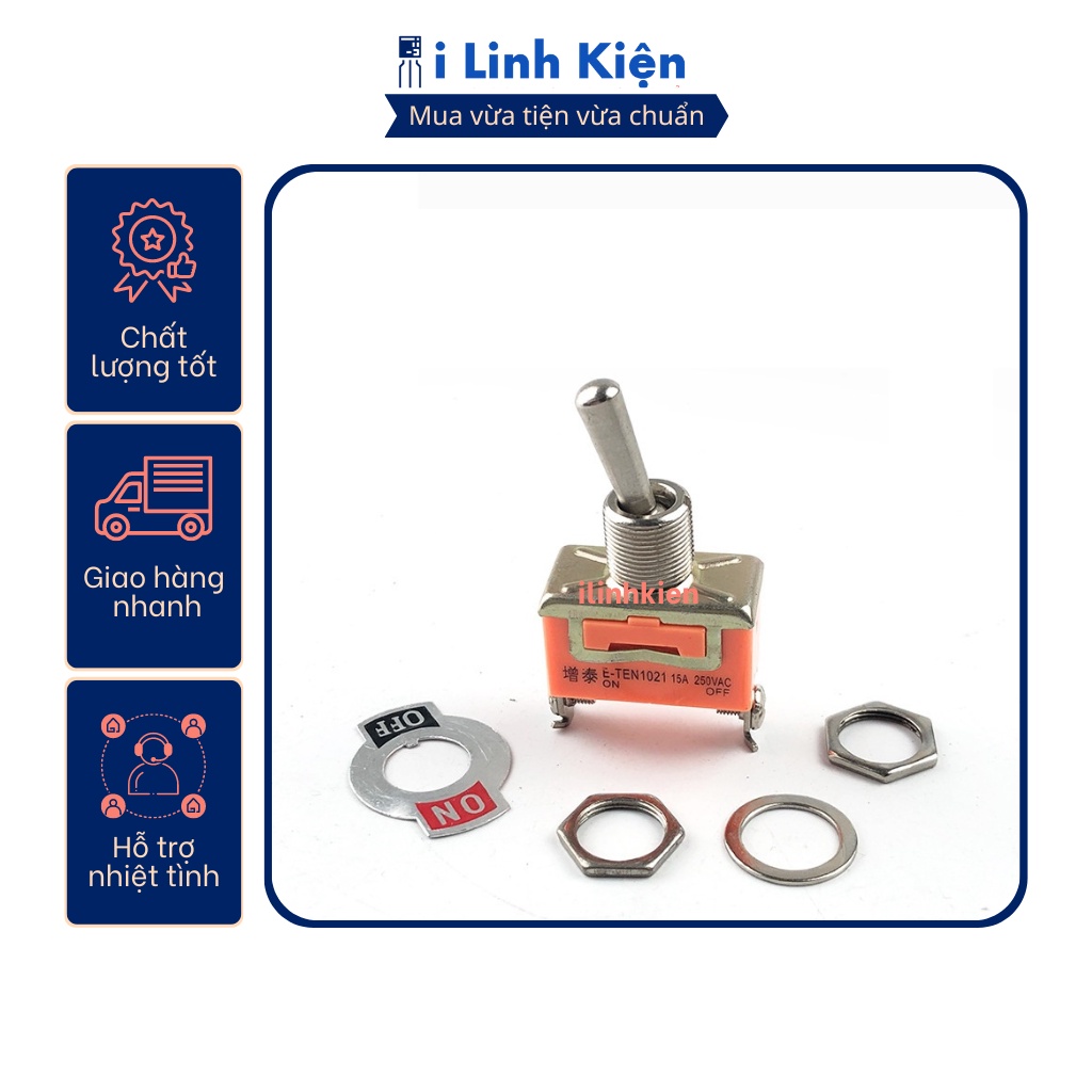Công tắc gạt đơn E-TEN1021 15A 250V 2 chế độ 2P