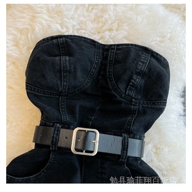 Jumpsuit Denim Ống Rộng Phong Cách Hong Kong Thời Trang Mùa Hè Cho Nữ eVJ7 | BigBuy360 - bigbuy360.vn