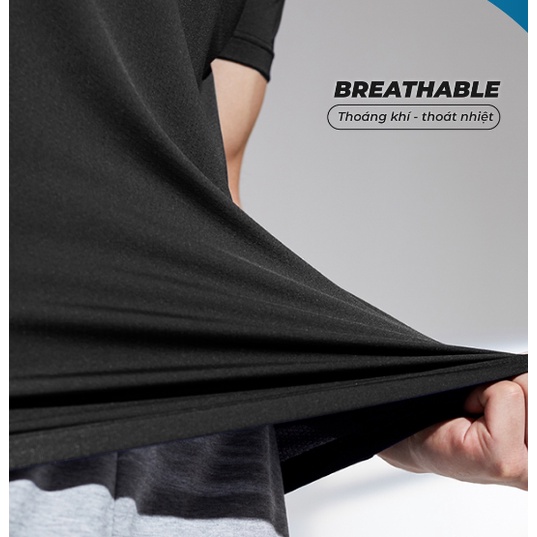 Áo Thể Thao Nam thun lạnh tập gym cổ tròn ngắn tay co giãn chuẩn form ATT02