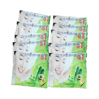 Bịch 10 miếng mặt nạ lk dưa leo bơ, ngọc trai, dưa leo