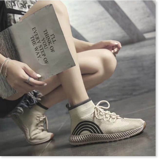 💓 Giày cổ chun phản quang 7 sắc mềm thoáng khí đế chống trơn cao 3cm tập gym chạy bộ ღ 𝒮𝐻❁𝐸𝒮 𝐹❁𝑅 𝒴❁𝒰 ღ