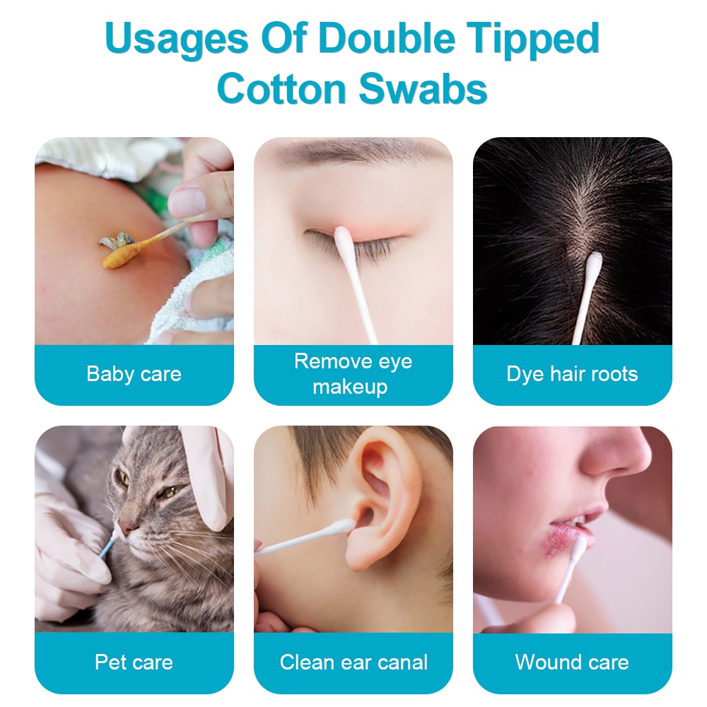 Cofoe Tăm Bông Cofoe Mềm Mại Thiết Kế Hai Đầu Đa Năng Tiện Dụng