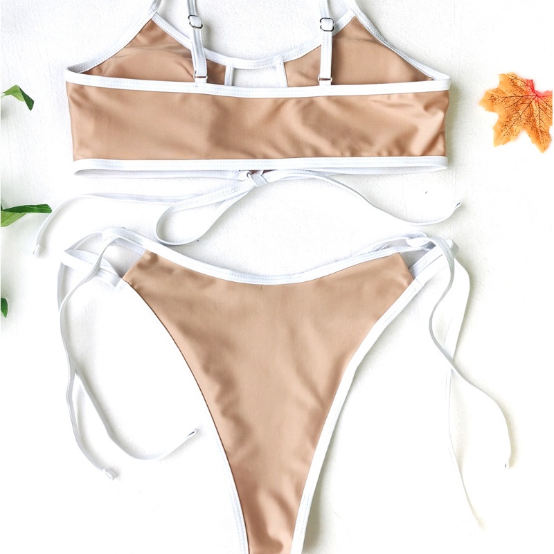 Bộ bikini 2 mảnh màu sắc tương phản quyến rũ cho nữ
