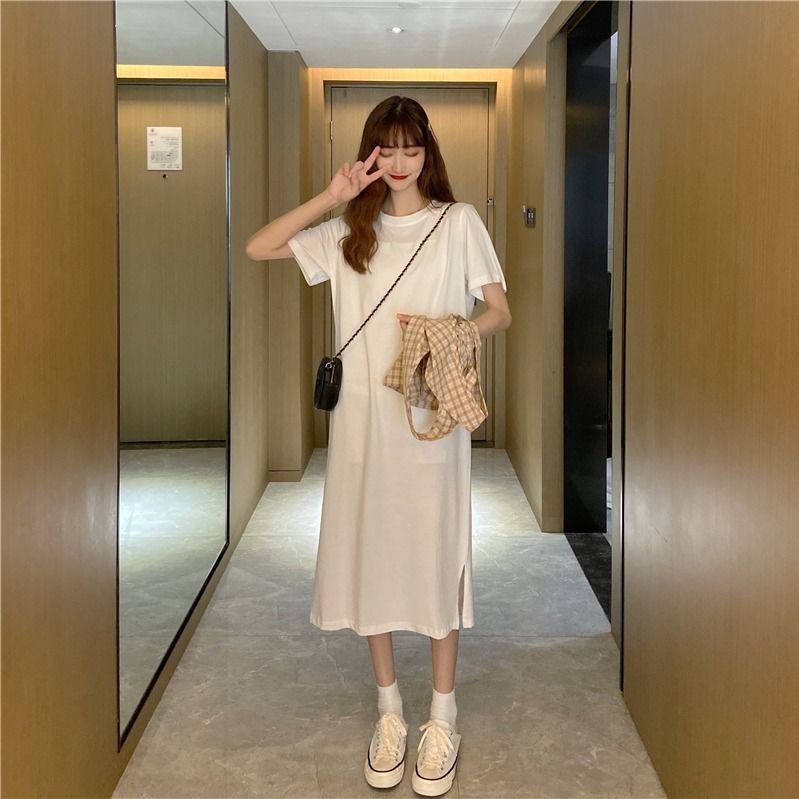 Đầm Perty màu trơn xẻ tà/ Áo khoác vest Perty thời trang mùa hè cho nữ