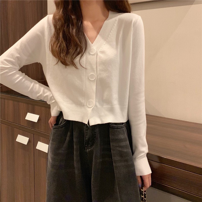 Áo Len Cadigan 3 Khuy Chất Mềm Mịn Dáng Crotop Cá Tính