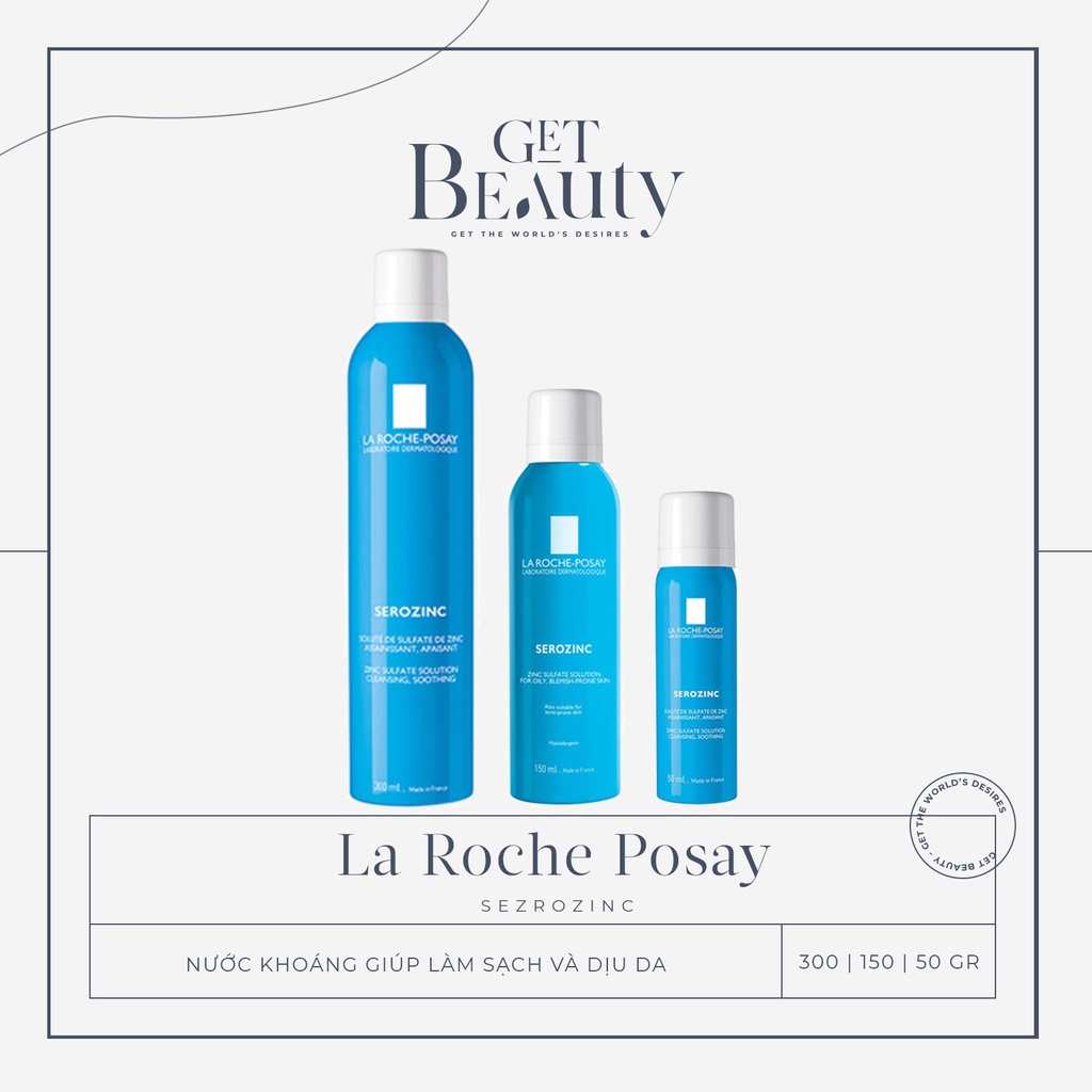 NƯỚC XỊT KHOÁNG GIÚP LÀM SẠCH VÀ DỊU DA LA ROCHE-POSAY SEROZINC 50ML | 150ML (XANH)