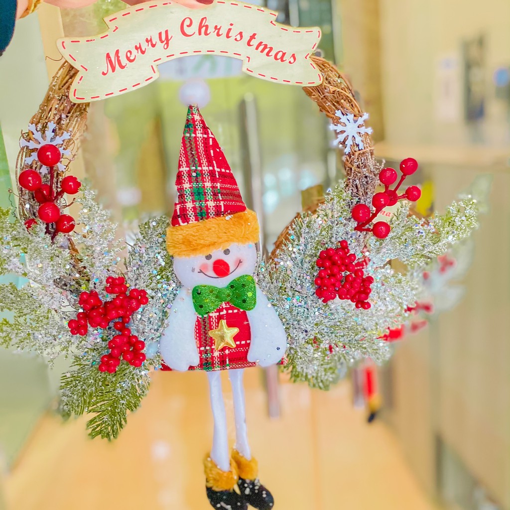 Vòng Nguyệt Quế Giáng Sinh Treo Cửa Trang Trí Noel Size To Và Nhỏ Bé Bebeshop
