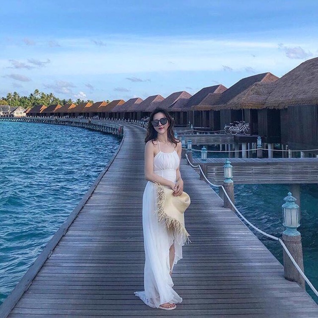 [FLASHSALE] Đầm trắng thiết kế xoè tầng cô dâu tiệc prom dạ hội, váy hai dây công chúa du lịch boho (hình thật) | BigBuy360 - bigbuy360.vn