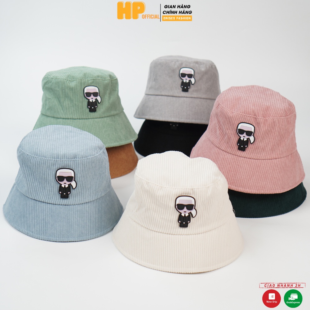 Mũ BUCKET vành cụp ❤️ Nón tai bèo thêu tem Thám Tử chất nhung tăm cao cấp form unisex nam nữ N84 - Happy Style