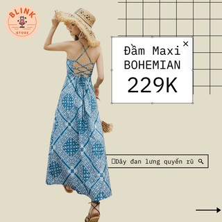 Đầm dây đan lưng, phong cách vintage, thời trang du lịch