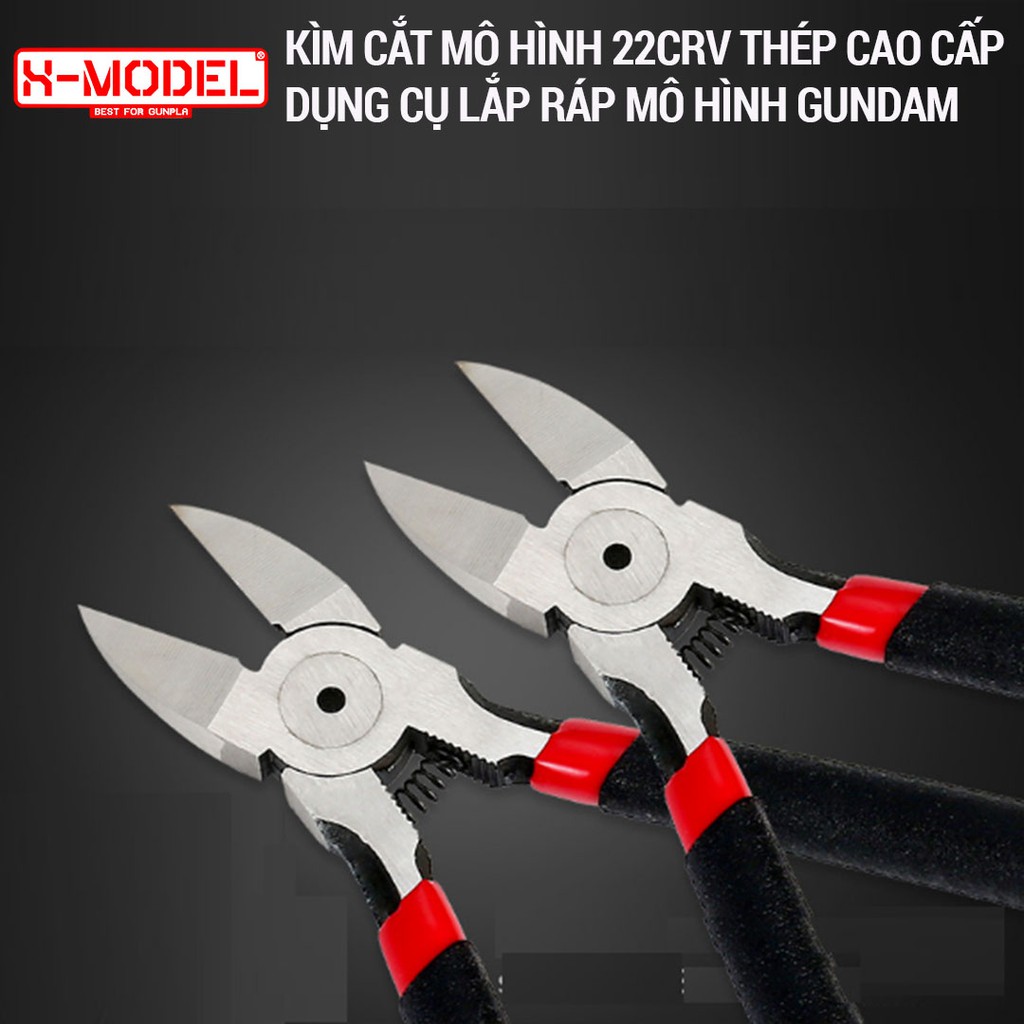 Kìm cắt mô hình 22CRV chất liệu thép cao cấp, lưỡi cắt sắc bén, độ bền cao, tích hợp lò xo trợ lực hỗ trợ lắp ráp XMODEL