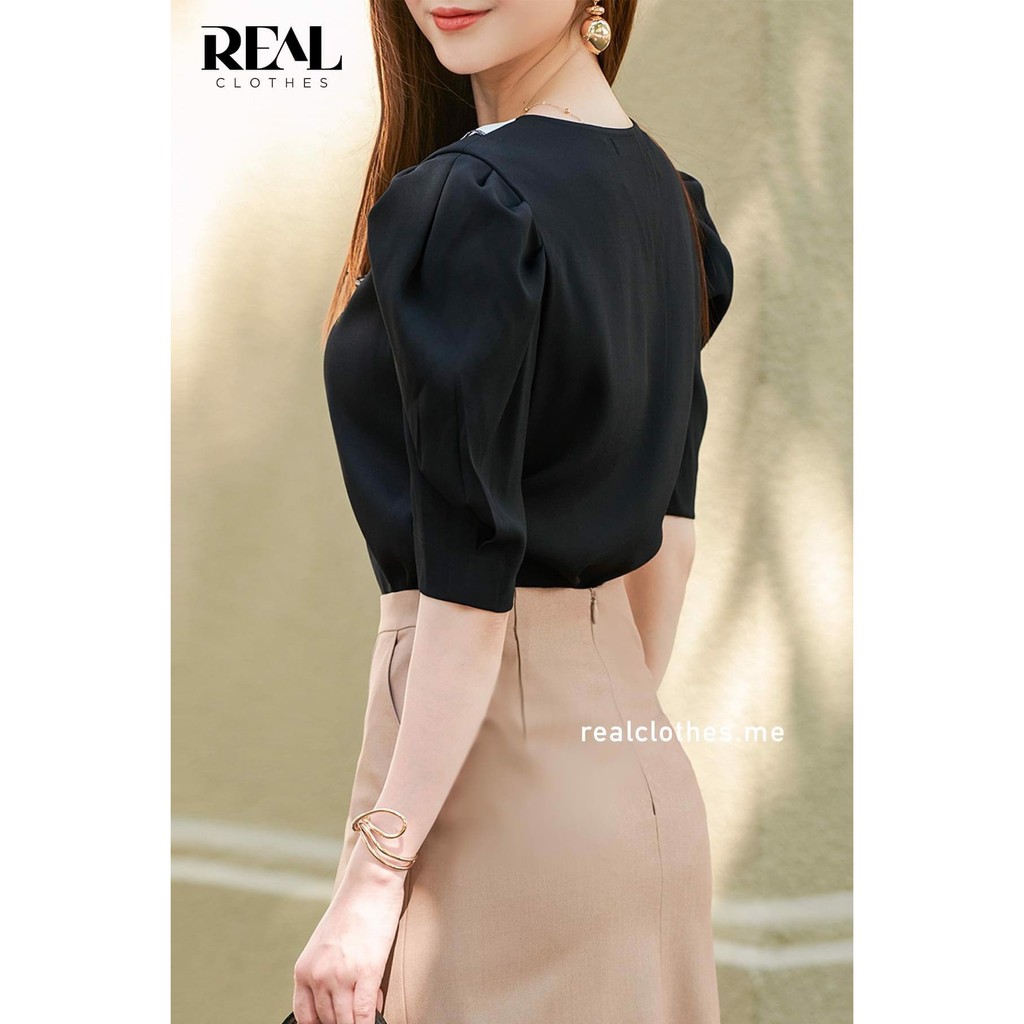 [SALE] Áo cổ thêu nền đen_REAL