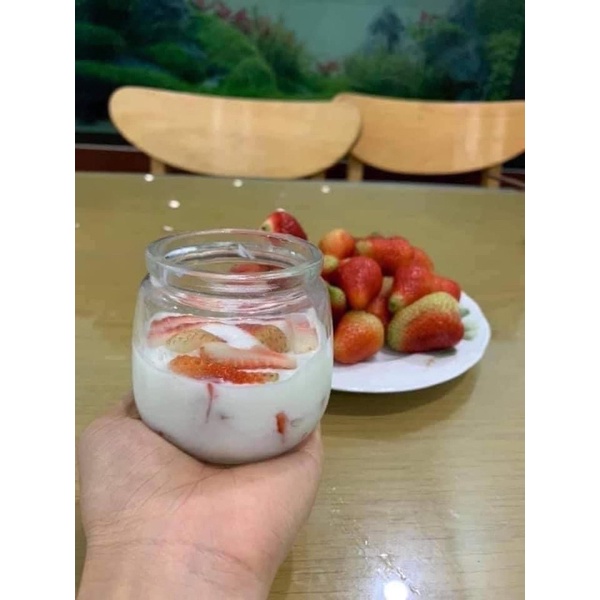 COMBO 5 - 10 Hũ Sữa Chua Thuỷ Tinh Béo 200ml To tiện lợi