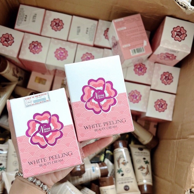 Tái tạo Nicos Thanh Nhi Chính hãng - Peeling Nicos tái tạo da - Peel White hộp 20g