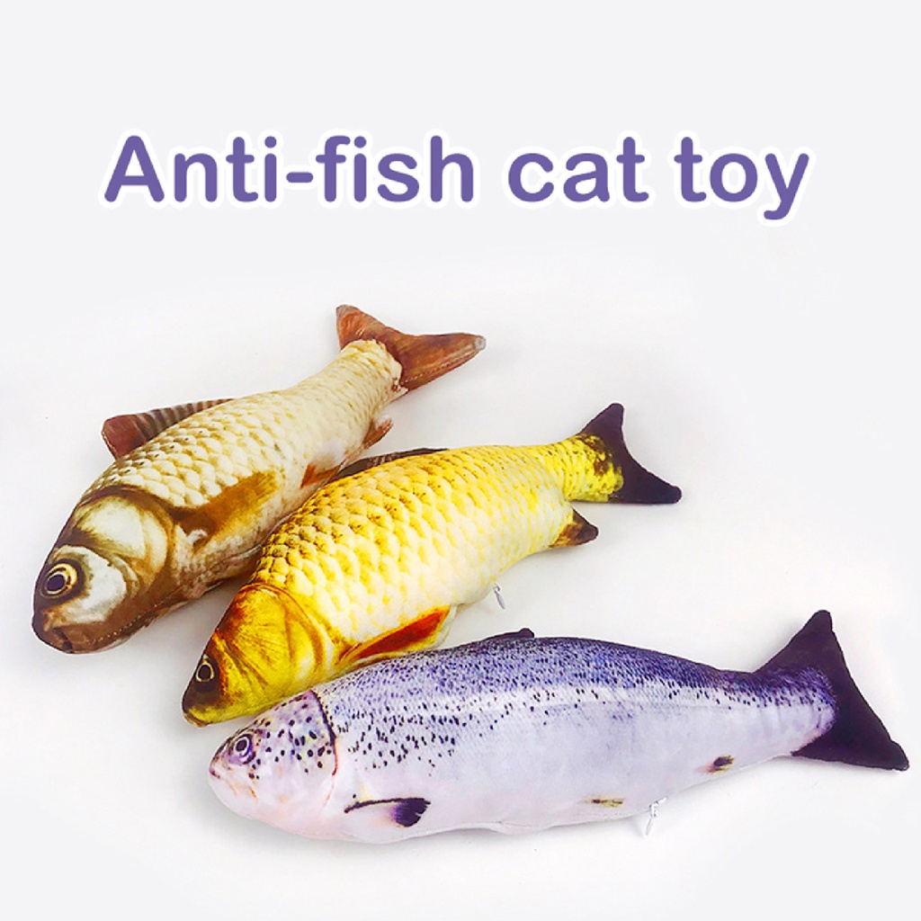 Đồ chơi nhồi bông làm sạch răng hình con cá mềm mại cho mèo