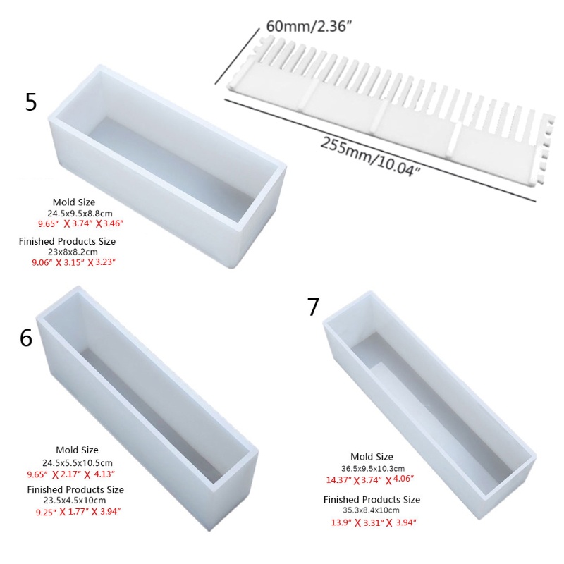 san* Silicone Square Long Rectangle Molds for Soap Making Supply Handmade Tool Craft