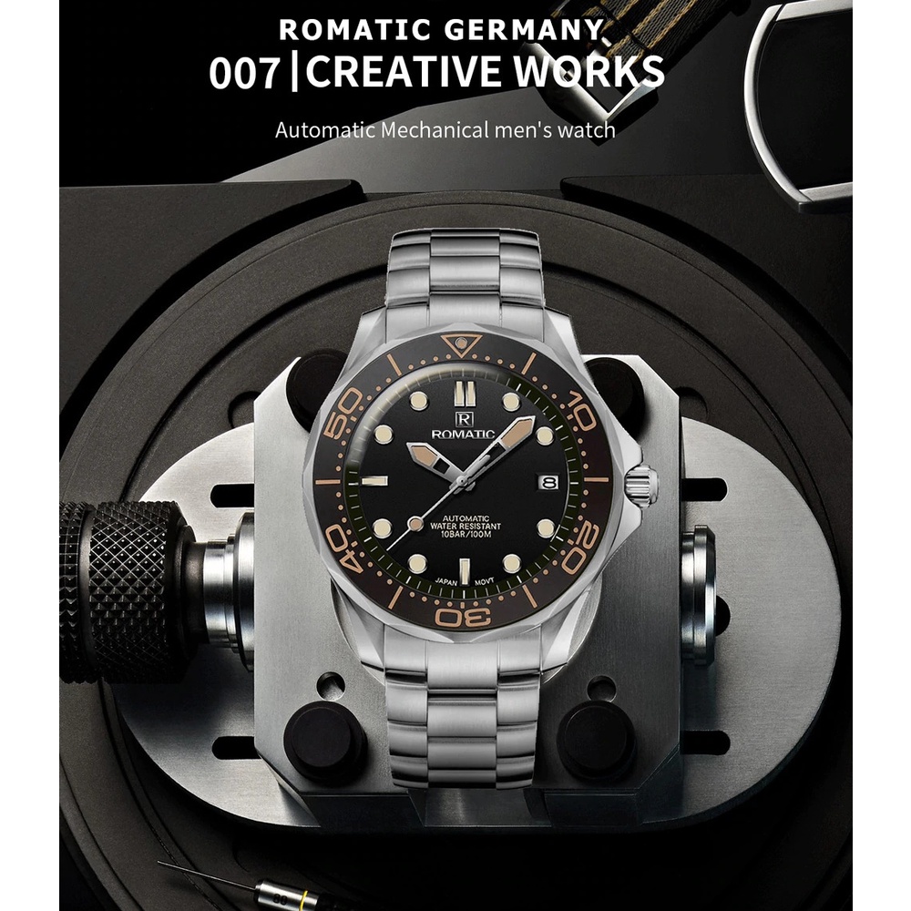 Đồng hồ Nam ROMATIC JESSE 8863 GERMANY, Khóa Bướm, Dây Thép Đúc Đặc Cao Cấp | BigBuy360 - bigbuy360.vn