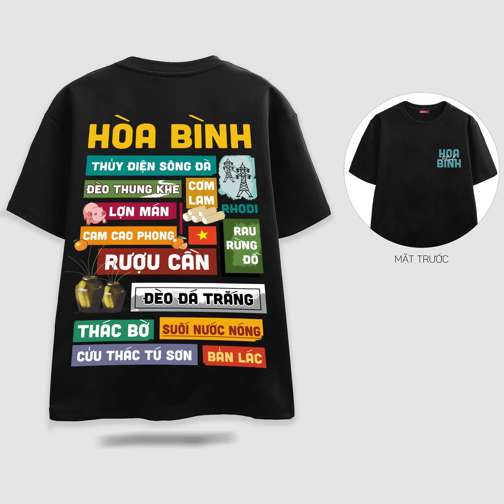 Áo thun local brand RHODI phông cổ tròn tay lỡ unisex nam nữ thế hệ genz Hòa Bình