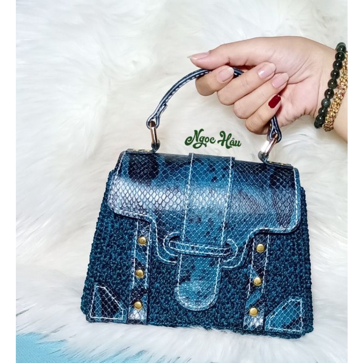 Túi xách handmade phối da thật (da dê) hiệu Goyard Saigon