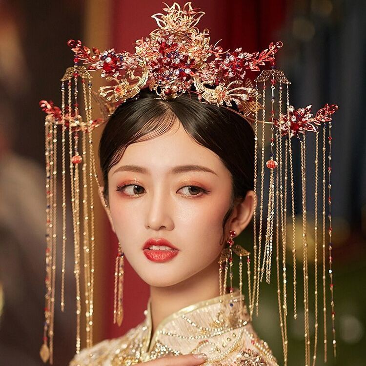 [Aishang Trang Sức Đẹp] Phụ Kiện Cài Tóc Hình Chim Phượng Hoàng Phong Cách Trung Hoa Cổ Điển Cho Cô Dâu