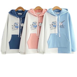 Áo hoodie nữ unisex The 2N STORE in hình mèo cute, Áo khoác hoodie unisex chất liệu nỉ bông 2 lớp dày dặn chất lượng,