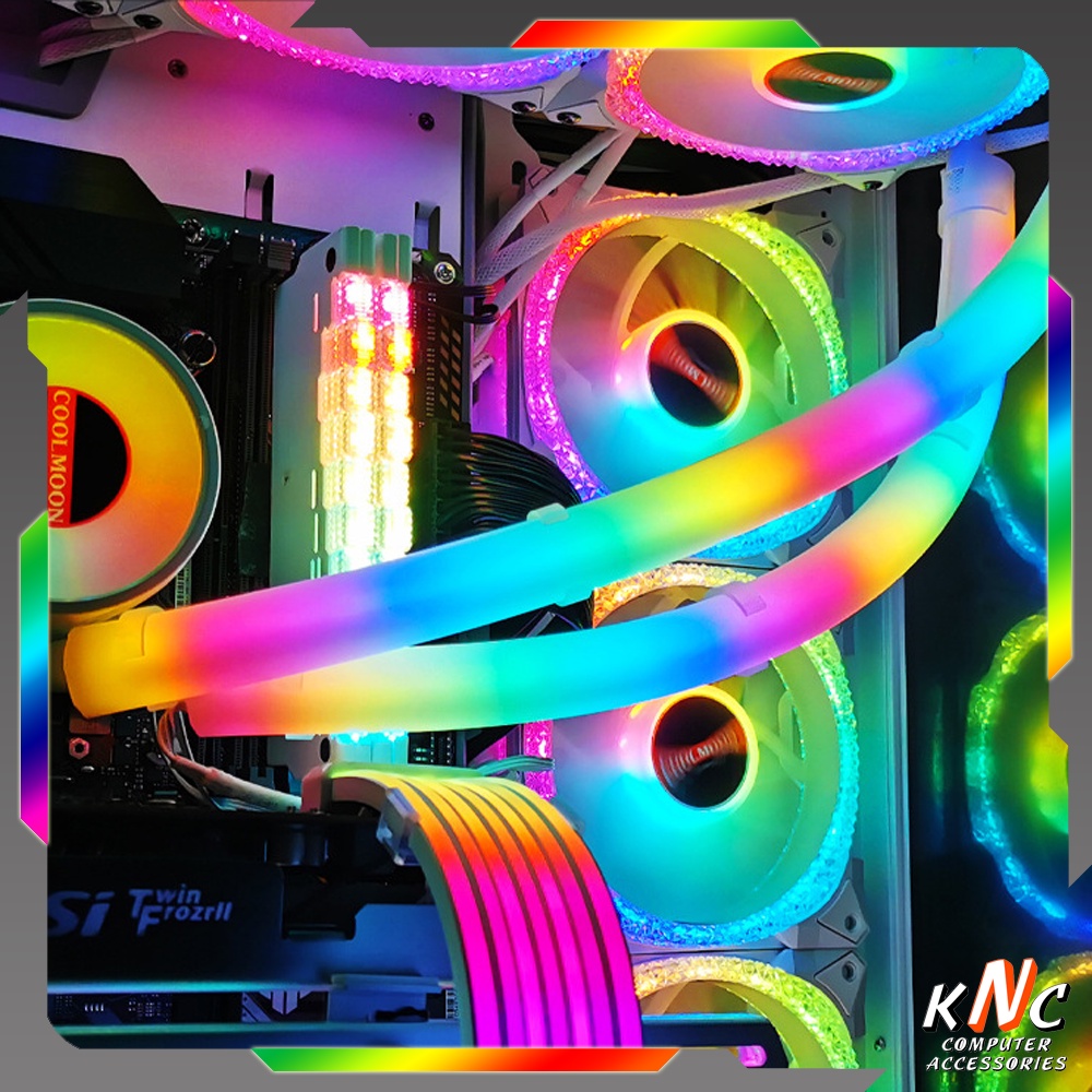 Phụ Kiện Nâng Cấp Led Cho Ống Dẫn Nước Tản Nhiệt CPU AIO CoolMoon Aosor ST350 ARGB - Hàng Fullbox