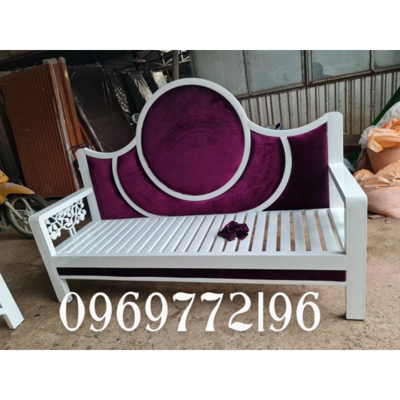 Bộ ghế sofa sắt hộp bọc nhung cao cấp sơn tĩnh điện chống han gỉ - Bảo hành 4 năm ( hình chụp thật)