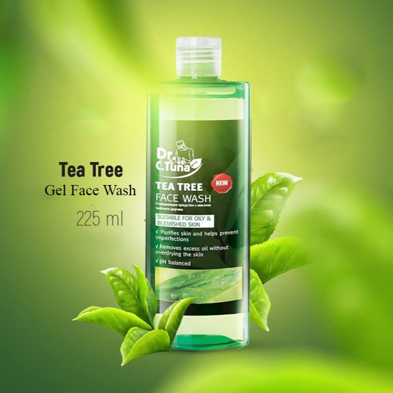 Gel Rửa Mặt Cho Da Dầu, Mụn Dr. C.Tuna Tea Tree Face Wash 225ml