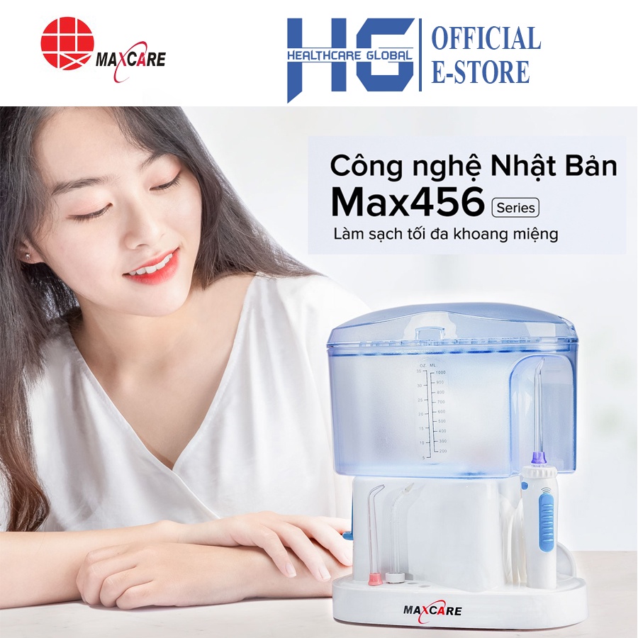 Máy tăm nước gia đình để bàn Maxcare Max456L | Thương Hiệu Nhật Bản - 11 đầu phun đi kèm - Bảo hành 12 tháng