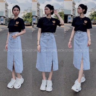 Set áo thun gấu-Chân váy