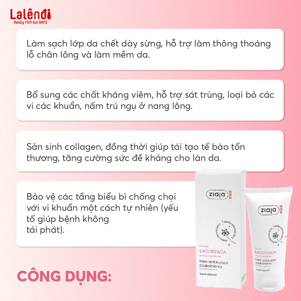 Kem Ngừa Mụn Viêm Nang Lông Ziaja Med Spf6 Balan 50ml
