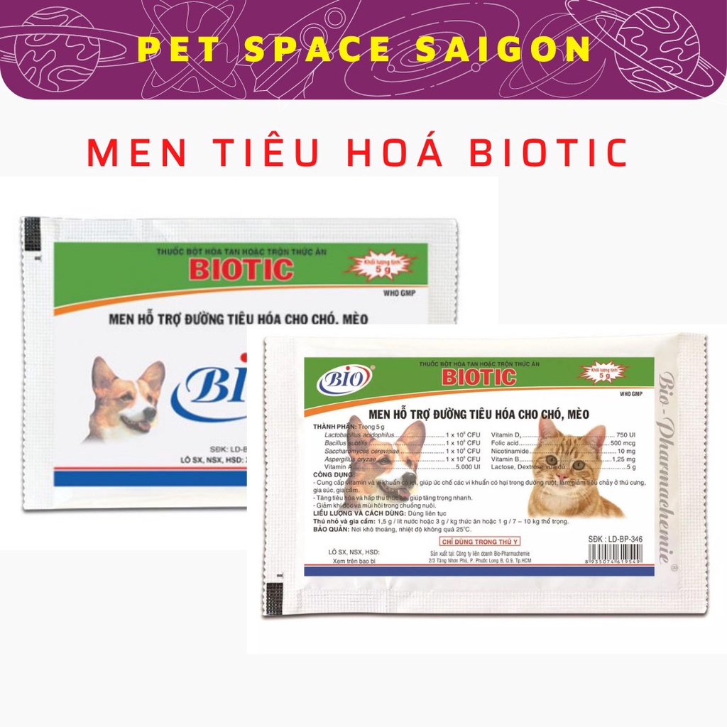 Men BIOTIC hỗ trợ đường ruột tiêu hóa cho chó mèo mọi lứa tuổi