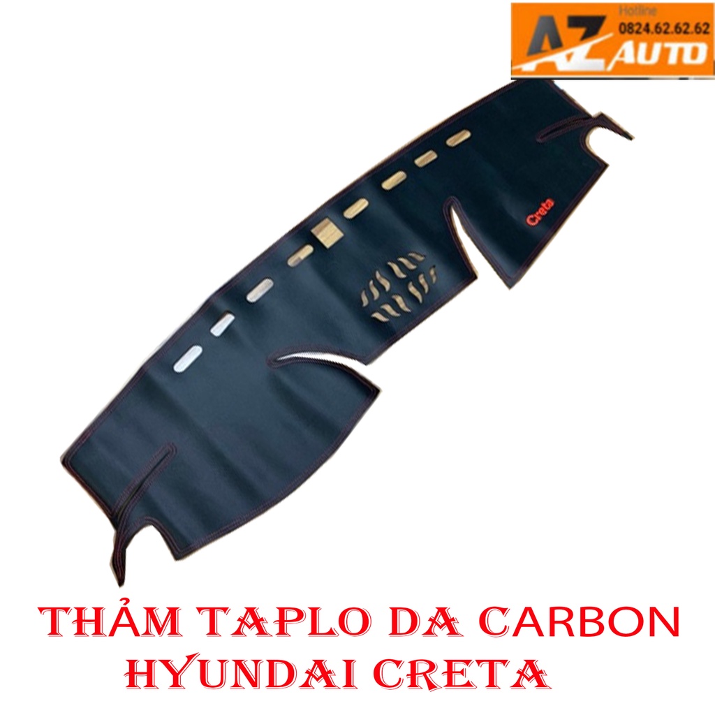 Thảm taplo Hyundai Creta 2022, 2023 chống nóng tốt, chống trơn trượt, vừa khít theo xe, vân cacbon cao cấp