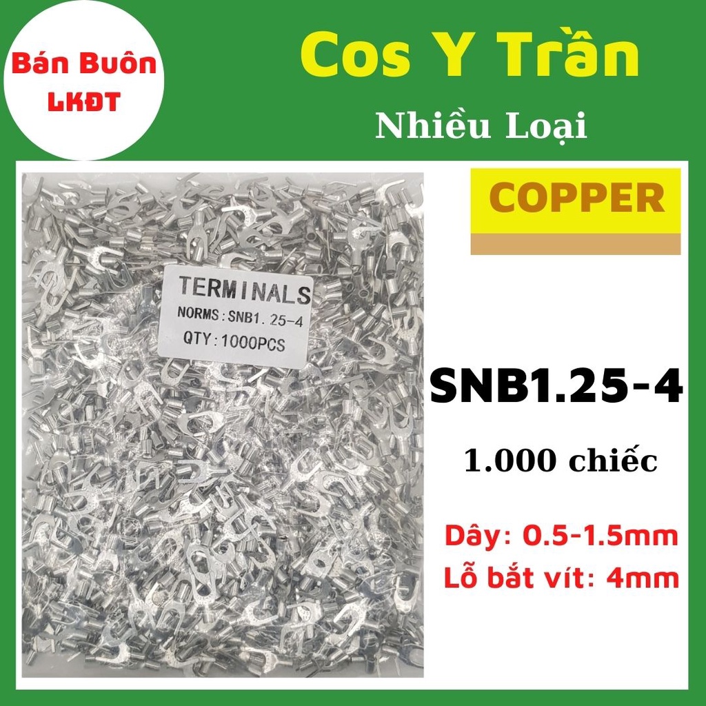 1.000 Cos Y trần, đầu cos chữ y, SNB1.25-3, cos y trần các loại