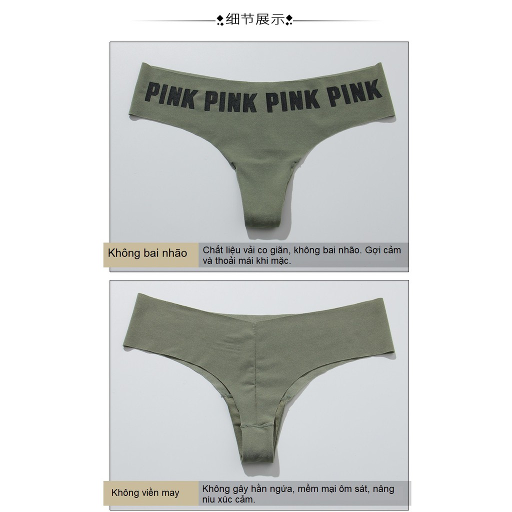 Quần Lót Lọt Khe Cotton Xốp Không Viền Hình Hoạ P100