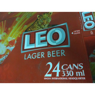 Thùng 24 lon bia Leo Lager beer 330ml