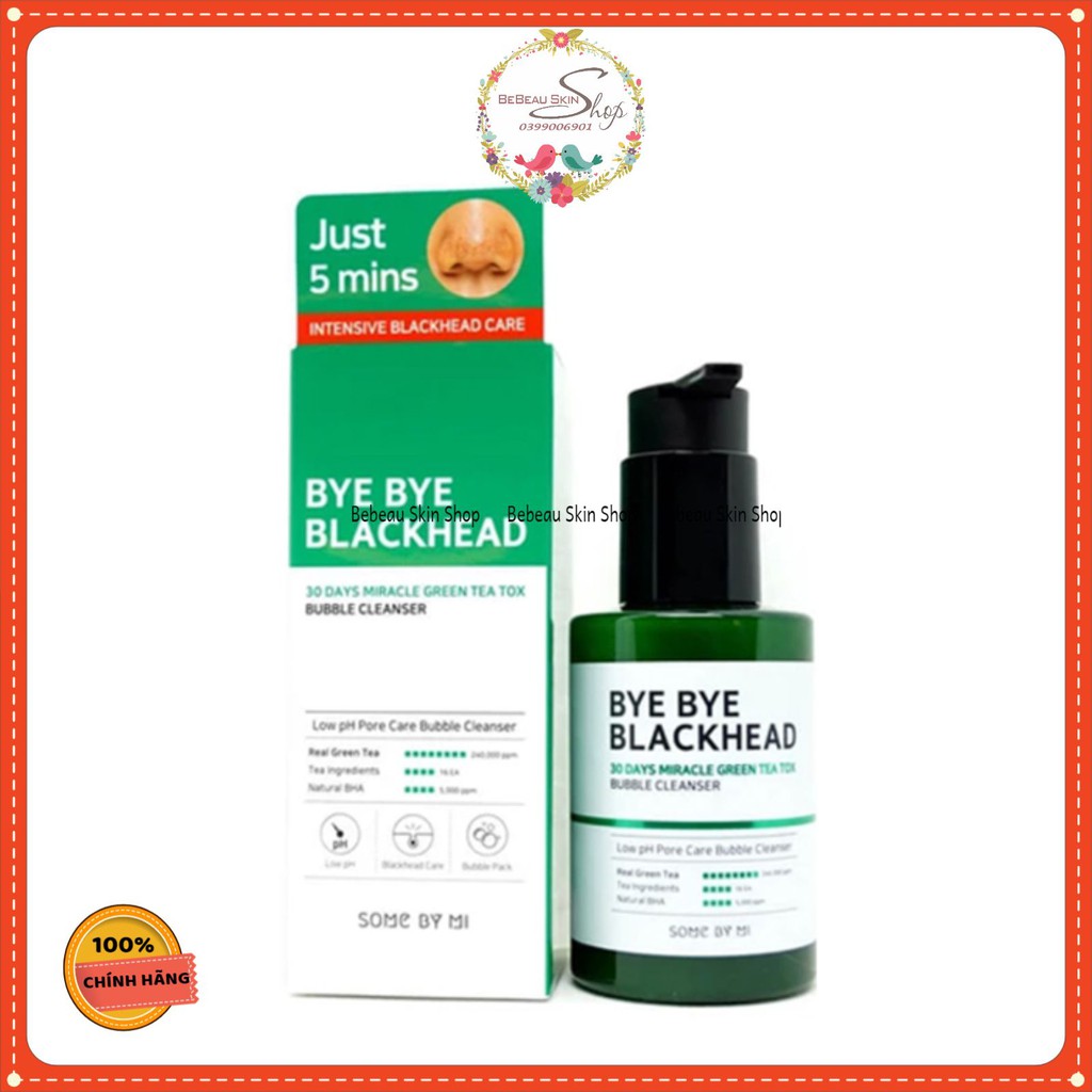 SOME BY MI Bye Bye Blackhead 30 Days Miracle Green Tea Tox Bubble Cleanser 120g