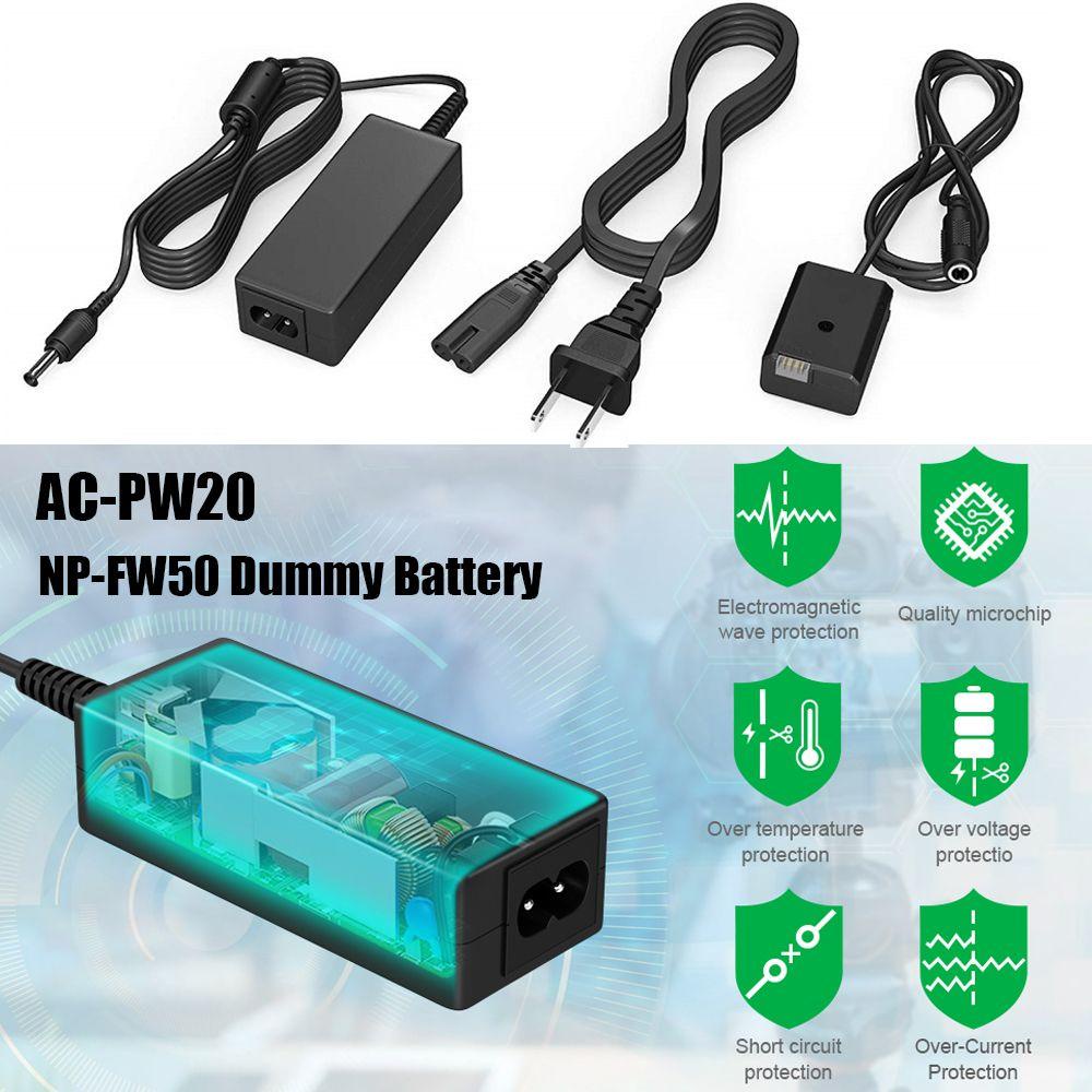 SHOUKEY Dây Cáp Nguồn AC-PW20 Cho Máy Ảnh Sony Alpha A5100 A6500 A6400 A6000 A55 A7 RX10
