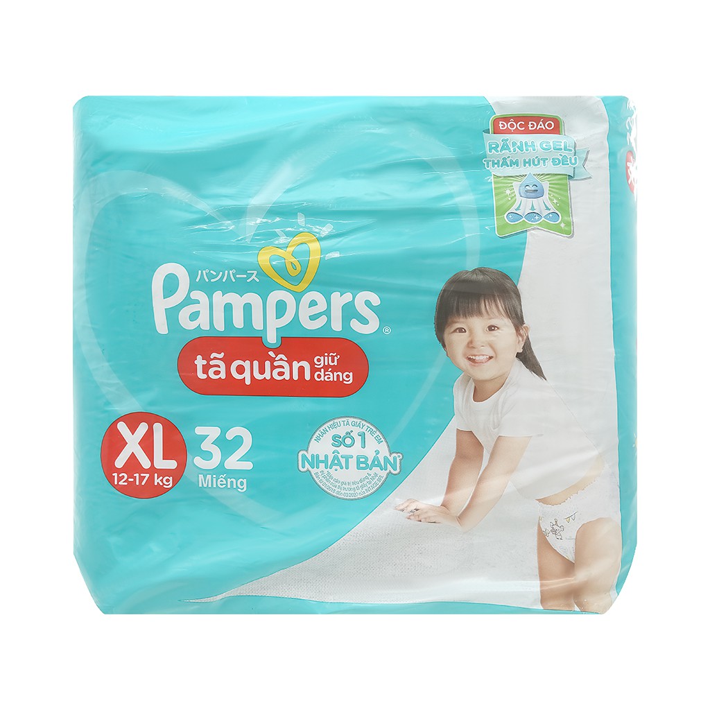 ⚡Chính hãng⚡Tã quần giữ dáng Pampers size XL 32 miếng (cho bé 12 - 17kg)