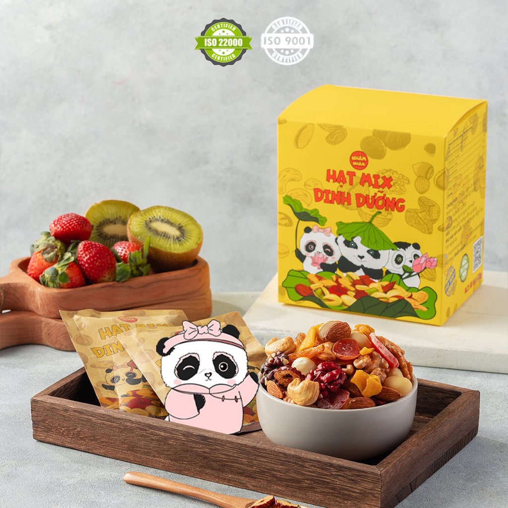 Hạt mix dinh dưỡng, ăn vặt hàng ngày, giảm cân Nhằm Nhăm 3Con Gấu Granola nhập khẩu thơm ngon, giòn rụm gói 33g