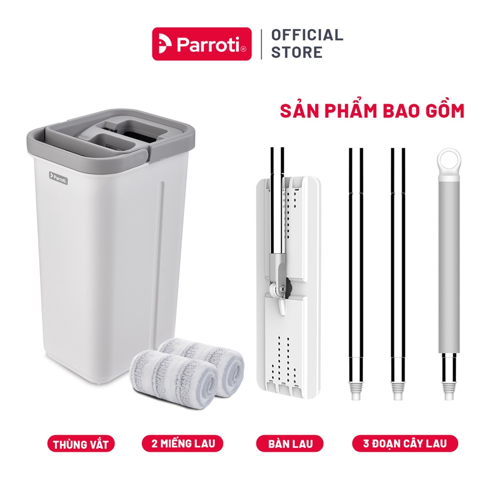 Cây lau nhà thông minh tự vắt, chổi lau nhà 360 độ - Parroti Pro PR01