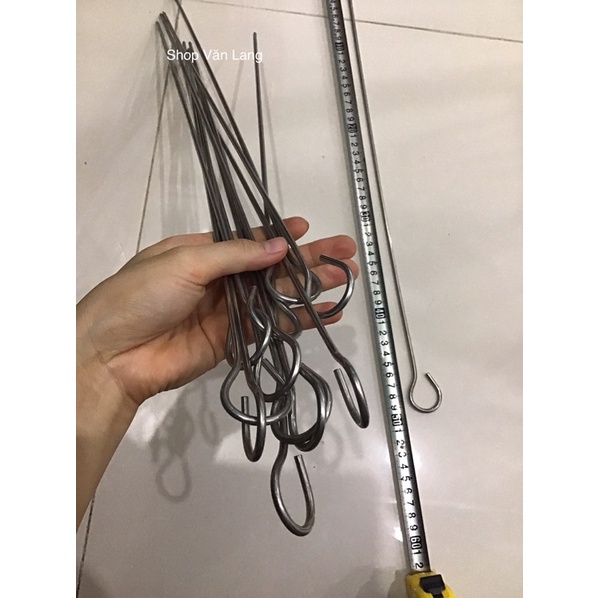 Xiên nướng thịt inox không rỉ dài 50cm, 60cm, 70cm to dày 4mm