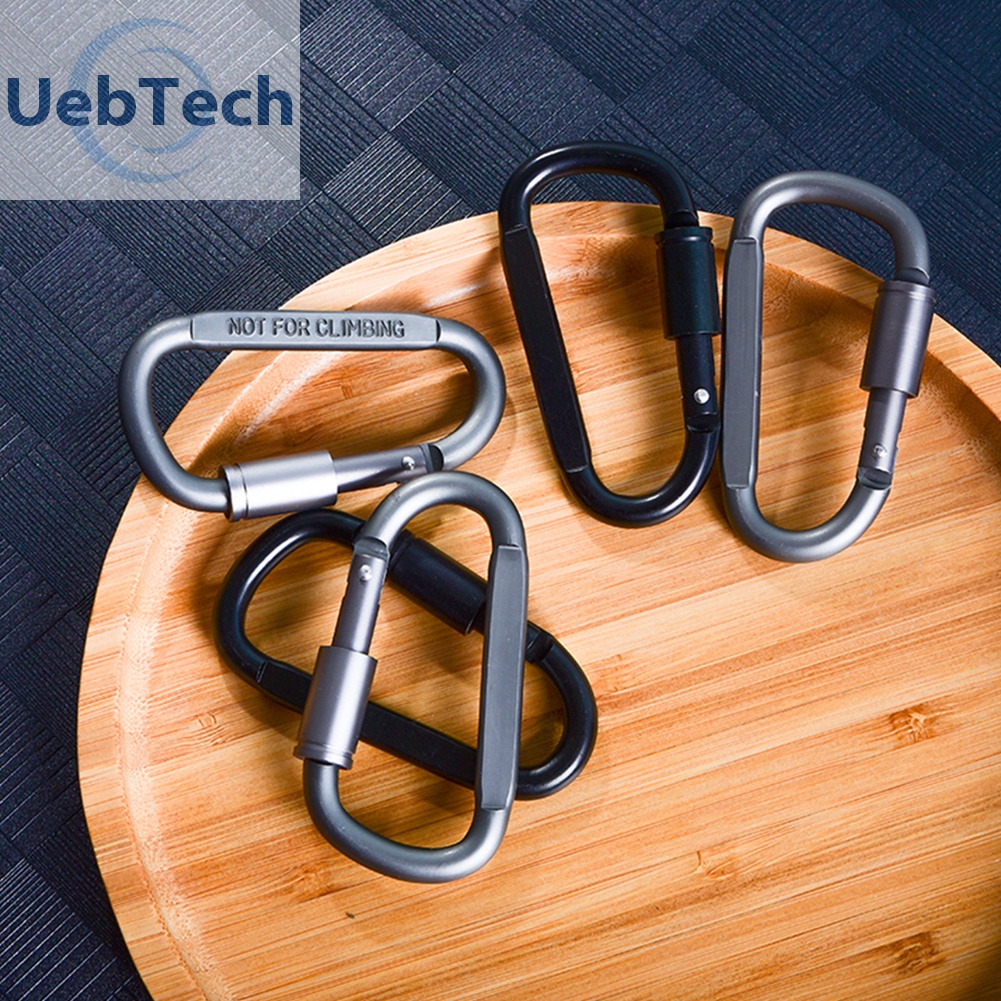 Bộ 6 cái vòng khóa bấm chữ D bằng hợp kim nhôm D EDC hỗ trợ balo leo núi du lịch cắm trại ngoài trời đa năng