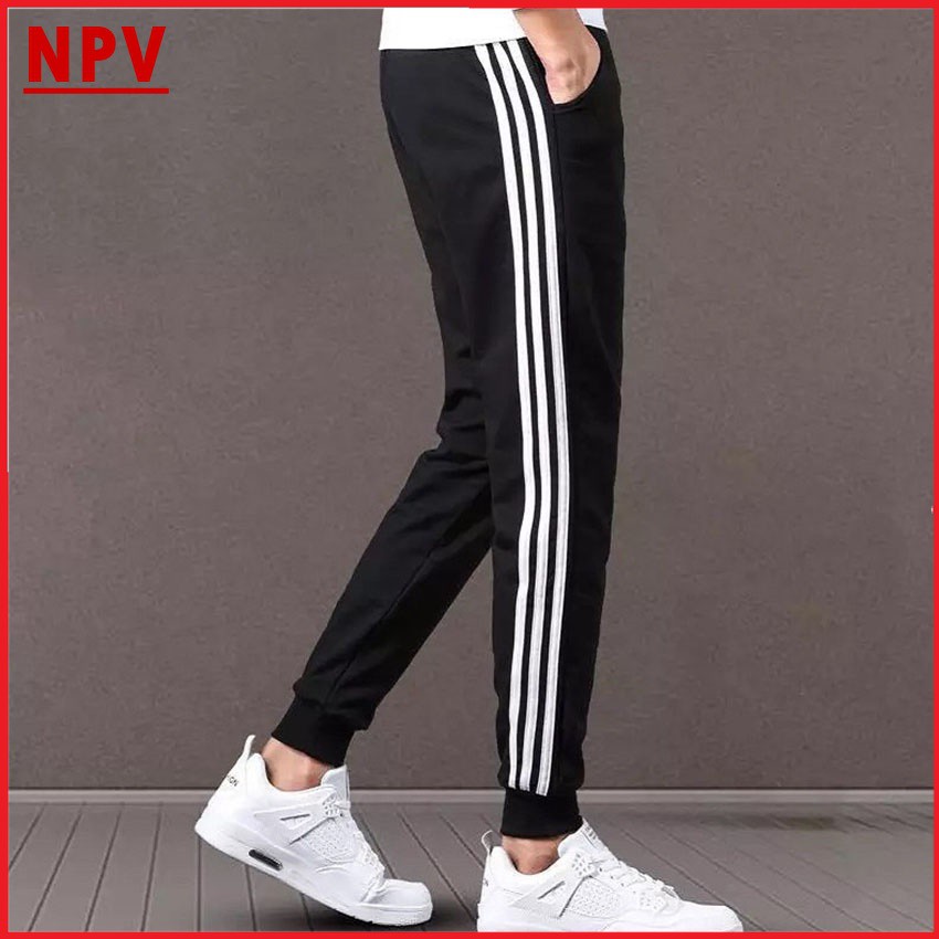 Quần thể thao nam 3 sọc NPV nỉ dày dặn, Quần nam thu đông co giãn trẻ trung thời trang | BigBuy360 - bigbuy360.vn