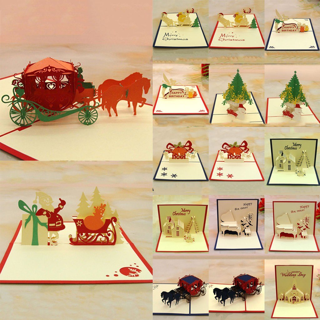 Thiệp Chúc Mừng Giáng Sinh Thiết Kế 3d Sáng Tạo